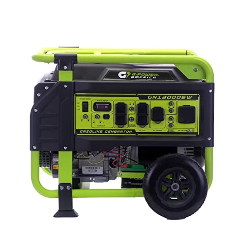 13000 Watt Gasoline Powered Portable Generator, Recoil/Electric Start, 12V-8.3A Charging Outlets, Home Back Up & RV Ready, 49 State Approved