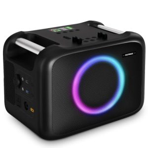 2 in1 Portable Power Station 1120Wh, Lifepo4 Battery 1200w Power Station & SoundPower Master-Level Speaker, Support Mic & Guitar, Solar Generator