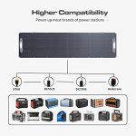 200W Portable Solar Panel, VDL Foldable Monocrystalline Solar Cell Charger with Kickstand, Waterproof IP67 MC-4 for Power Stations RV Off Grid Outdoor