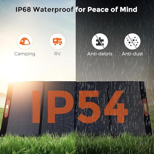 420W Portable Solar Panels Suitable for 99% of Power Stations.Waterproof IP68 Foldable Solar Panel with MC-4 Anderson Output Connector,DC7909, DC5521for RV,Camping, Blackout