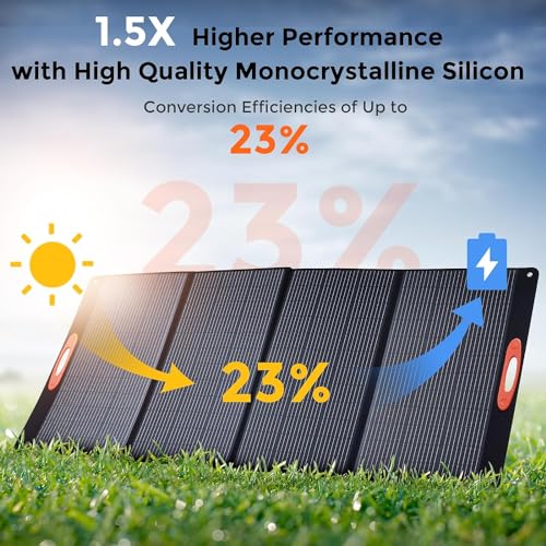 420W Portable Solar Panels Suitable for 99% of Power Stations.Waterproof IP68 Foldable Solar Panel with MC-4 Anderson Output Connector,DC7909, DC5521for RV,Camping, Blackout