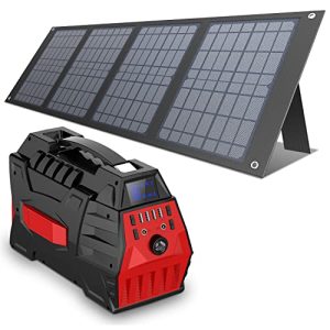 296Wh-Portable-Power-Station-with-40W-Solar-Panel-Solar-Generator-Outdoor-Backup-Battery-Supply-with-AC-Outlet-for-Camping-Home-Emergency-Traveling-RV-Trip-0