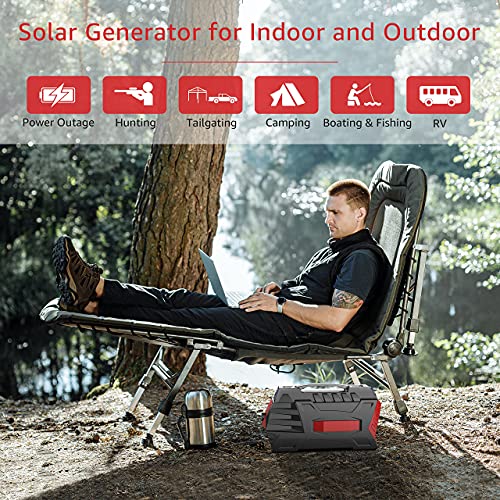 500W Portable Power Bank/Station, 296Wh Outdoor Solar Generator Backup Battery Pack with 110V/500W AC Outlet for Home Use, Emergency Outage, Camping Travel, RV Trip