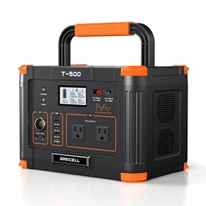 500W Portable Power Station, GRECELL Solar Generator 519Wh (Peak 1000W) Lithium Battery Power Generator with 2*110V AC Outlets, Mobile Battery Backup Pack for RV Trip Camping, Outdoor Adventure, Home