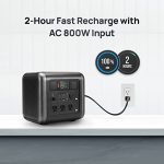 70mai Portable Power Station Tera 1000, 1043Wh Battery Solar Generator (Solar Panel Optional) 3x1200W AC Outlets, 0-80% in 1Hour, for Home Backup Power, Camping & RVs