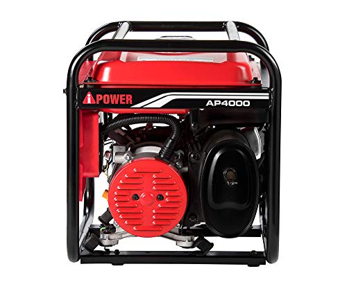 A-iPower AP4000 4,000-Watt Gasoline Powered Manual Start Generator, 4000 Watt, red
