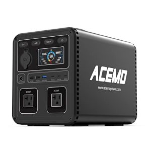 ACEMO Portable Power Station 666Wh LiFePO4 Power Station with 2x700W(Surge 1000W) AC Outlets, 360W AC Inputs Fast Charging Solar Generator for Home Backup, Emergency, RV Outdoor Camping