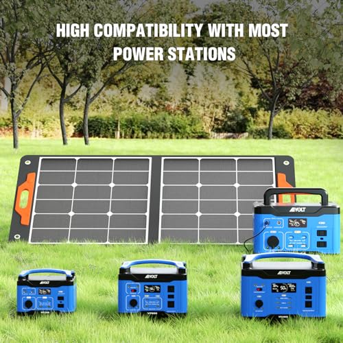 AIVOLT Portable Power Station 300W/266Wh with 100W Solar Panel,Solar Generator and Portable Solar Panel Perfect for Camping Hiking Fishing Outdoor Activities