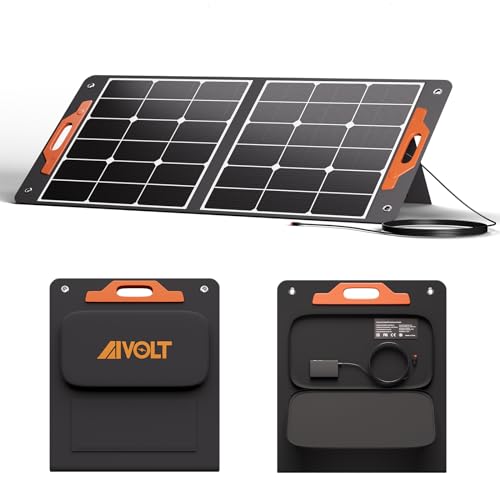 AIVOLT Foldable Solar Panel 100W for Portable Power Stations VP350/VP800/VP1800 Solar Generator, with USB Ports for Phones, for Outdoor Camping RV Trip
