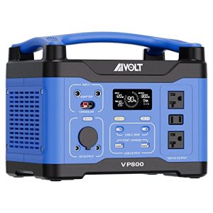 AIVOLT Portable Power Station 800W Solar Powered Generator 892Wh, 3 AC Outlets, 2 USB-C Ports, 2 Fast Charge Ports, Wireless Charging, Solar Generator for Home Use Outdoor Activities