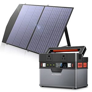ALLPOWERS Mini Portable Power Station 300W, 288Wh/110V/78000mAh Backup Battery Power Supply with Portable Solar Panel 100W, Foldable Solar Panel Charger for Home Use Camping Emergency