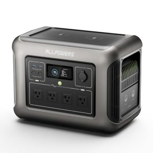 ALLPOWERS R1500 Portable Power Station, 1152Wh LiFePO4 Battery Backup w/ 4 1800W (3000W Peak) AC Outlets, 0-80% in 40 Min, 43dB UPS Solar Generator for Camping, Party, RV, Home Use