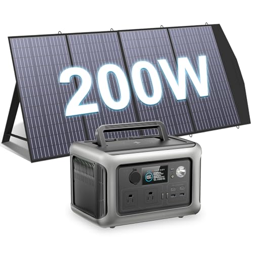 ALLPOWERS R600 600W Portable Power Station with 200W Solar Panel included, 299Wh LiFePO4 Solar Generator with 200W Solar Charger, MPPT Solar Power, UPS Battery Backup for Camping RVs Home