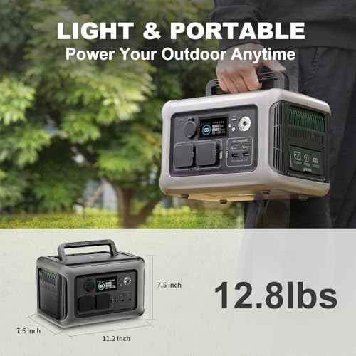 ALLPOWERS R600 Portable Power Station with SF200 Flexible Solar Panel included, 600W 299Wh LiFePO4 Solar Generator with 200 Watt IP68 Monocrystalline Solar Modules, UPS Solar Power for Camping RV Home