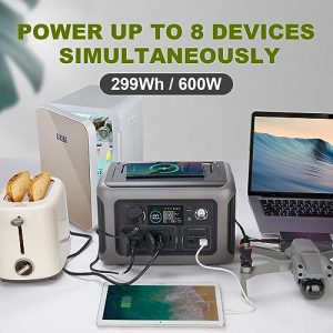 ALLPOWERS R600 Portable Power Station with SF200 Flexible Solar Panel included, 600W 299Wh LiFePO4 Solar Generator with 200 Watt IP68 Monocrystalline Solar Modules, UPS Solar Power for Camping RV Home