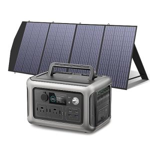 ALLPOWERS R600 Solar Generator with SP033 solar panel included, 600W 299Wh LiFePO4 Portable Power Station with 200W Solar Charger, UPS Battery Backup, MPPT Solar Power for Camping RVs Home