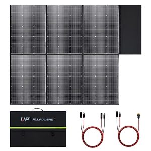ALLPOWERS SP039 600W Monocrystalline Portable Solar Panel Waterproof IP67 RV Solar Panel Kit with 44V MC-4 Output Foldable Solar Charger for Outdoor Adventures Power Outage Solar Generator