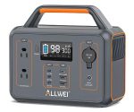ALLWEI 300W Portable Power Station, 280Wh Solar Generator Peak 600W with 2 AC Outlets, PD60W USB-C, DC, LED Light 78000mAh Lithium Battery Generator for CPAP Home Camping Emergency Backup Outdoor
