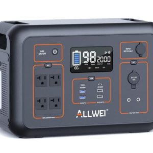 ALLWEI Portable Power Station 2000W, 2131Wh Solar Generator(Peak 4000W) Home Backup Battery with 4 AC Outlets, PD100W USB Fast Charge for Outdoor RV Camping CPAP Emergency