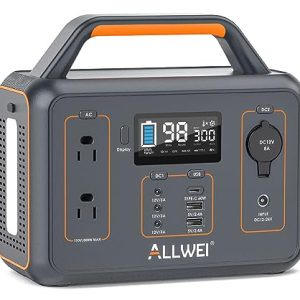 ALLWEI-Portable-Power-Station-300W-Solar-Generator-280Wh-with-2-AC-OutletPeak-600W-PD60W-USB-C-78000mAh-Solar-Power-Generator-Lithium-Battery-for-Outdoor-CPAP-Camping-Power-Outage-Home-Backup-0