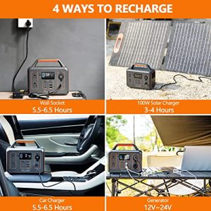 ALLWEI Portable Power Station 300W, Solar Generator 280Wh with 2 AC Outlet(Peak 600W), PD60W USB-C, 78000mAh Solar Power Generator Lithium Battery for Outdoor CPAP Camping Power Outage Home Backup
