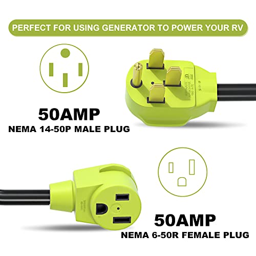 AOWEITOUR Welder Plug Adapter,NEMA 14-50P to NEMA 6-50R,4 Prong to 3 Ponng 50 Amp Welder Plug Adapter Cord,STW 10 AWG（1.5FT）