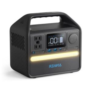 Anker 522 Portable Power Station, 299Wh Solar Generator (Solar Panel Optional), LiFePO4 Battery Pack, 300W (Peak 600W) PowerHouse, 6 Ports, 2 AC Outlets, 60W/20W USB-C PD Ports, LED for Camping and RV (Renewed)