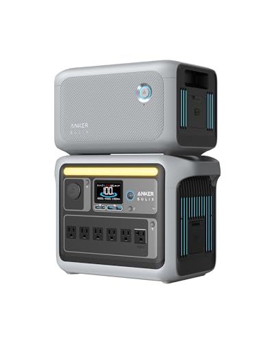 Anker SOLIX C1000 Portable Power Station and BP1000 Expansion Battery, 1800W Solar Generator, Full Charge in 58 Min, 2112Wh LiFePO4 Battery for Outdoor Camping and Home Backup (Optional Solar Panel)