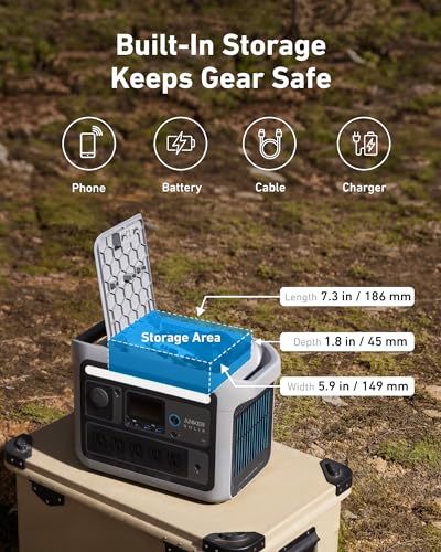 Anker SOLIX C800 Portable Power Station, 1200W (Peak 1600W) Solar Generator, Full Charge in 58 Min, 768Wh LiFePO4 Battery for Outdoor Camping, RVs, Road Trip, and Power Outages (Optional Solar Panel)