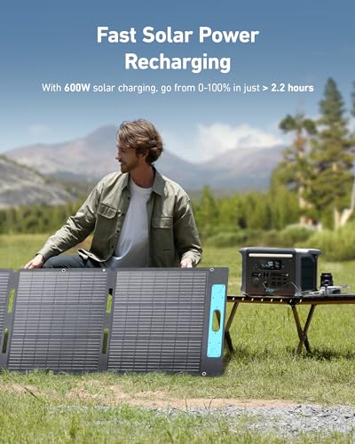 Anker SOLIX F1200 Portable Power Station, PowerHouse 757, 1800W Solar Generator, with 200W Solar Panel, 1229Wh LiFePO4 Battery, 6 AC Outlets, 2 USB-C Ports 100W Max, LED Light for Outdoor Camping