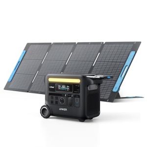 Anker SOLIX F2600 Portable Power Station, PowerHouse 767, 2560Wh GaNPrime Solar Generator with 200W Solar Panel, LiFePO4 Batteries, 4 AC Outlets Up to 2400W for Home, Power Outage, Outdoor Camping