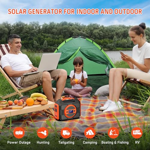 Apowking Portable Power Station 300W, Solar Generator Backup Battery Pack 220Wh/60000mAh, Portable Laptop Charger with 110V AC Outlet，Generators for home use, camping, RV Trip