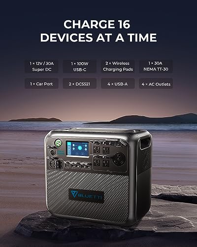 BLUETTI Solar Generator AC200MAX with 3 PV200 Solar Panels Included, 2048Wh Portable Power Station w/ 4 2200W AC Outlets, LiFePO4 Battery Pack Expandable to 8192Wh for Home Use, Road Trip, Emergency