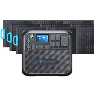 BLUETTI Solar Generator AC200MAX with 3 PV200 Solar Panels Included, 2048Wh Portable Power Station w/ 4 2200W AC Outlets, LiFePO4 Battery Pack Expandable to 8192Wh for Home Use, Road Trip, Emergency