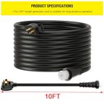 Best brose 10Ft 50 Amp Heavy Duty Generator Extension Cord 125V 250V 12000W UL Listed Generator Power Cord N14-50P & SS2-50R Twist Lock Connectors (10FT)