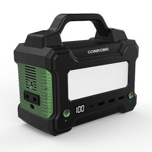 CONROWR 150Wh Portable Power Station Camping Solar Generator Laptop Charger with 150W 110V Peak AC Outlet, USB Ports LED Flashlights， DC Ports for CPAP Home Camping Emergency