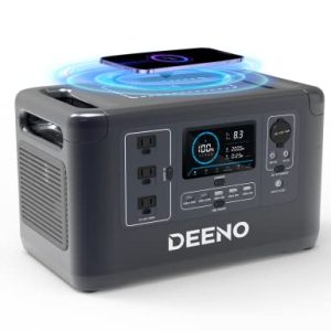 DEENO Portable Power Station X1500, 1036Wh LiFePO4 (LFP) Battery, 1500W(Peak 3000W) Solar Generator (Solar Panel Optional) for Outdoor Camping RVs Home Use Emergency Travel