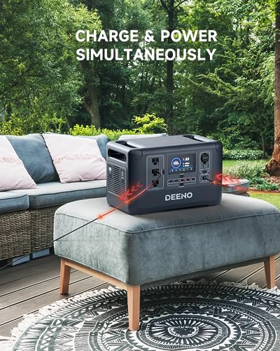 DEENO S1500 Portable Power Station, 1036Wh LiFePO4 Battery Solar Generator with 1500W AC Outlets & PD 100W USB-C & Wireless Charging, Full Charge in 2 hrs for Home Backup Camping Outdoors RV Emergency