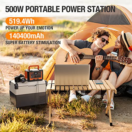 EBL Portable Power Station 500, 110V/500W Solar Generator(Surge 1000W), 519.4Wh Backup Lithium Battery for Outdoor Home Emergency