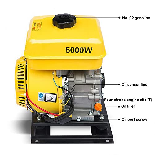 Electric Vehicle Gasoline Generator, Range Extender Electric Start Automatic Frequency Conversion Electric Tricycle Generator 5KW (72V, Integrated Tank)