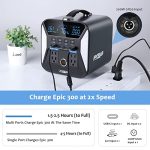 Epic 300 Portable Power Station 300W, 300Wh Backup Power Supply with 4*LED Lights and AC/DC/QC USB Ports, Solar Generator for Home Use, Camping, RV, and CPAP(Without Solar Panel)