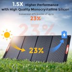 Euker 420W Portable Solar Panels, Foldable Solar Panel with MC4 Output for 99% Power Station/RV for Camping Home Blackout Folding Panel