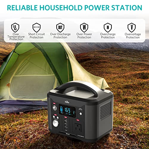 Fiodio Portable Power Station 300Wh, Solar Generator with AC110V 300W AC Outlet, PD 60W Quick Charge, Charge up to 8 Devices, Backup Battery for Home Camping Emergency Use