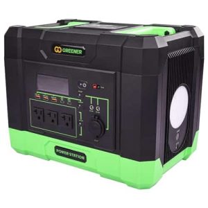 GO GREENER 1030Wh Portable Power Station | 1000W(Peak:2000W) Camping Solar Generator(Solar Panel Not Included) | Lithium Battery Power | with AC,DC,USB,LED flashligh | Outdoor Generator