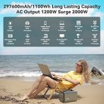 GOFORT Portable Power Station 1100Wh/1200W (Peak 2000W) 110V AC Outlets Portable Solar Generator 120W 12V DC Outlet TypeC-PD 45W Backup Power Battery Pack For Outdoor RV Camping CPAP Home Emergency