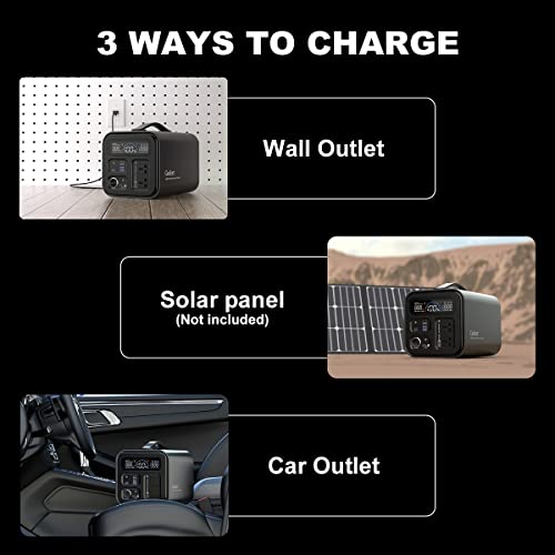 GOFORT Portable Power Station 550Wh 600W (Peak 1000W) with Pure Sine Wave 110V AC Outlets Portable Solar Generator Backup Power Lithium Battery Pack for Outdoor Camping Home Emergency
