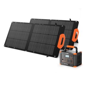 GRECELL Portable Power Station 1000W with 2x s100W Solar Panels 21.5V, 999Wh Solar Generator with Panels Included, 60W USB-C PD Output, 110V Lithium Battery Pack Kit for Outdoor Camping Travel Home