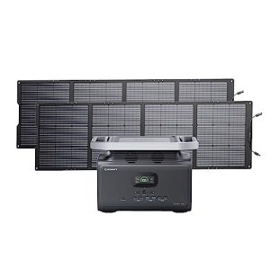 GROWATT Portable Power Station with 400W Solar Panels: Infinity 1300 Power Station with 1382Wh Lifepo4 Battery 1800W AC Output, 1.8H Full Charge Generators for Camping, Home, Emergency Backup
