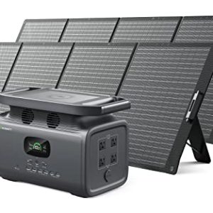 GROWATT Solar Generator, INFINITY 1500 Portable Power Station 1512Wh with 400W Solar Panels, 4 x 110V/2000W AC Outlets (4000W Peak), Fast Solar Charging, Backup for Outdoor Camping, Home, RV