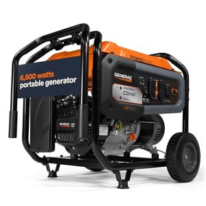 Generac 7683 GP6500 6,500-Watt Gas-Powered Portable Generator - COsense Technology - Powerrush Advanced Technology - Durable Design and Reliable Power for Emergencies and Recreation - CARB Compliant